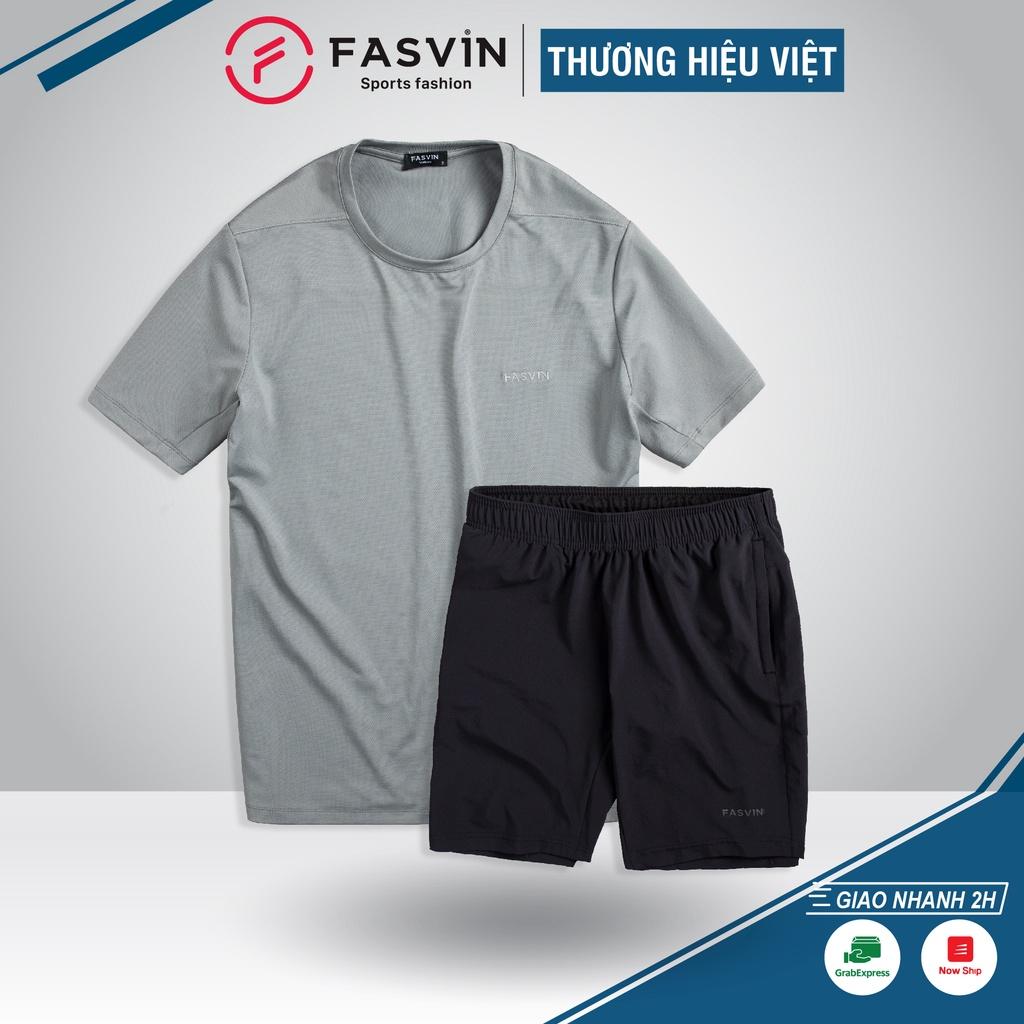 Bộ quần áo thể thao nam FASVIN AT22511.HN chất vải mềm nhẹ co giãn thoải mái