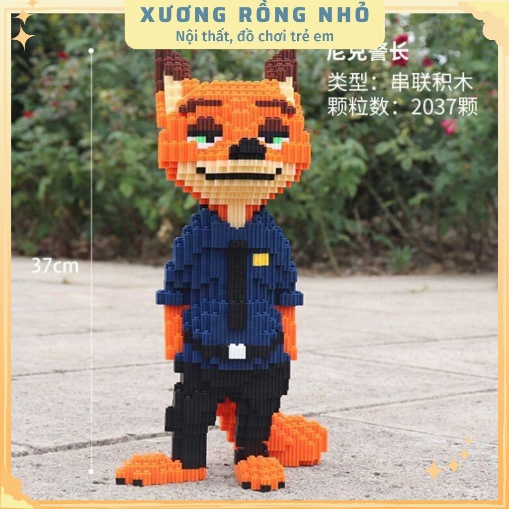 Xếp hình lego cáo nick và thỏ zootopia judy cỡ lớn size to 42cm đồ chơi xếp hình nano 3d cho bé chuẩn mẫu có sẵn