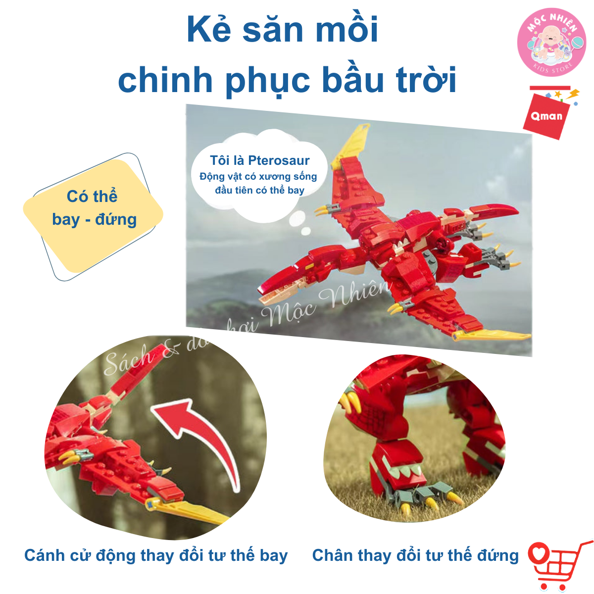 Đồ Chơi Lắp Ráp Khủng Long Qman 42106 Khủng Long Biến Đổi Dành Cho Bé Trai Trên 6 Tuổi