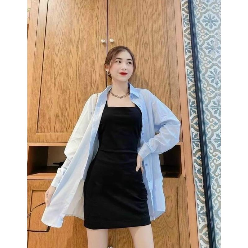 SET ĐẦM ĐEN KÈM SƠ MI NGOÀI