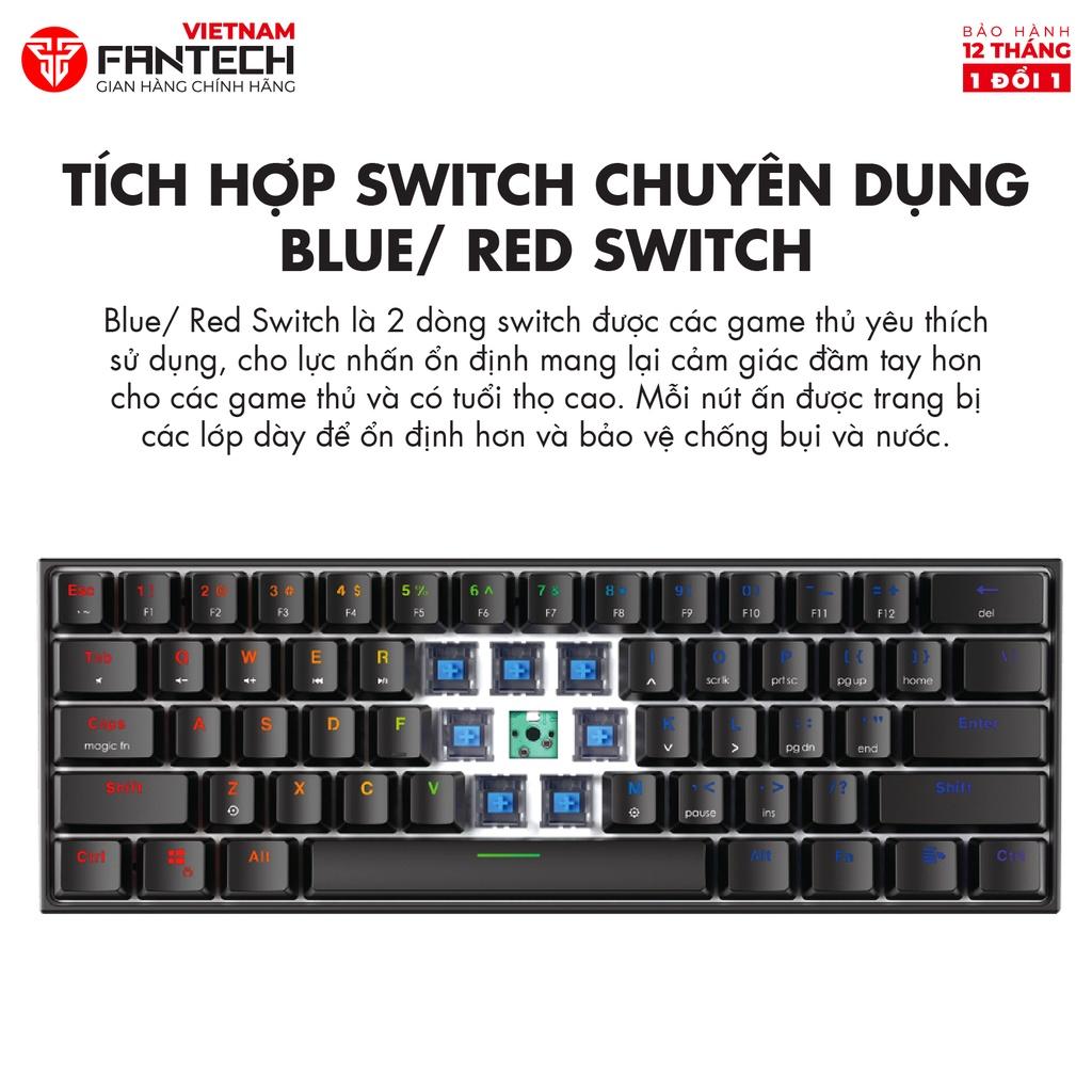 Bàn Phím Cơ Gaming FANTECH MK857 MAXFIT61 Hỗ Trợ Hotswap Led RGB Size 60% - Hàng chính hãng