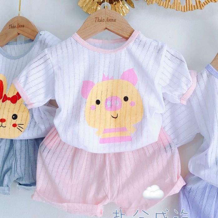 Bộ cotton giấy cài vai Mẫu Mới cho bé sơ sinh 3-14kg - BO2