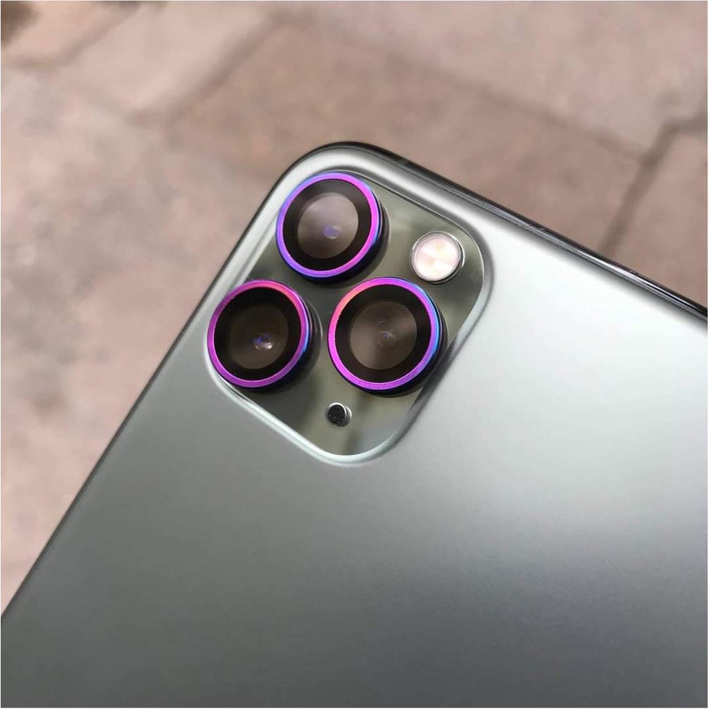 Dán titan từng mắt Camera dành cho iPhone 12 Pro Max, 11, 11 Pro, 11 Pro Max 7 màu sắc cầu vồng