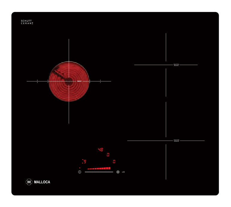 (Hàng Chính Hãng) Bếp điện từ 3 vùng nấu Malloca MIR 593 - Xuất Xứ Tây Ban Nha