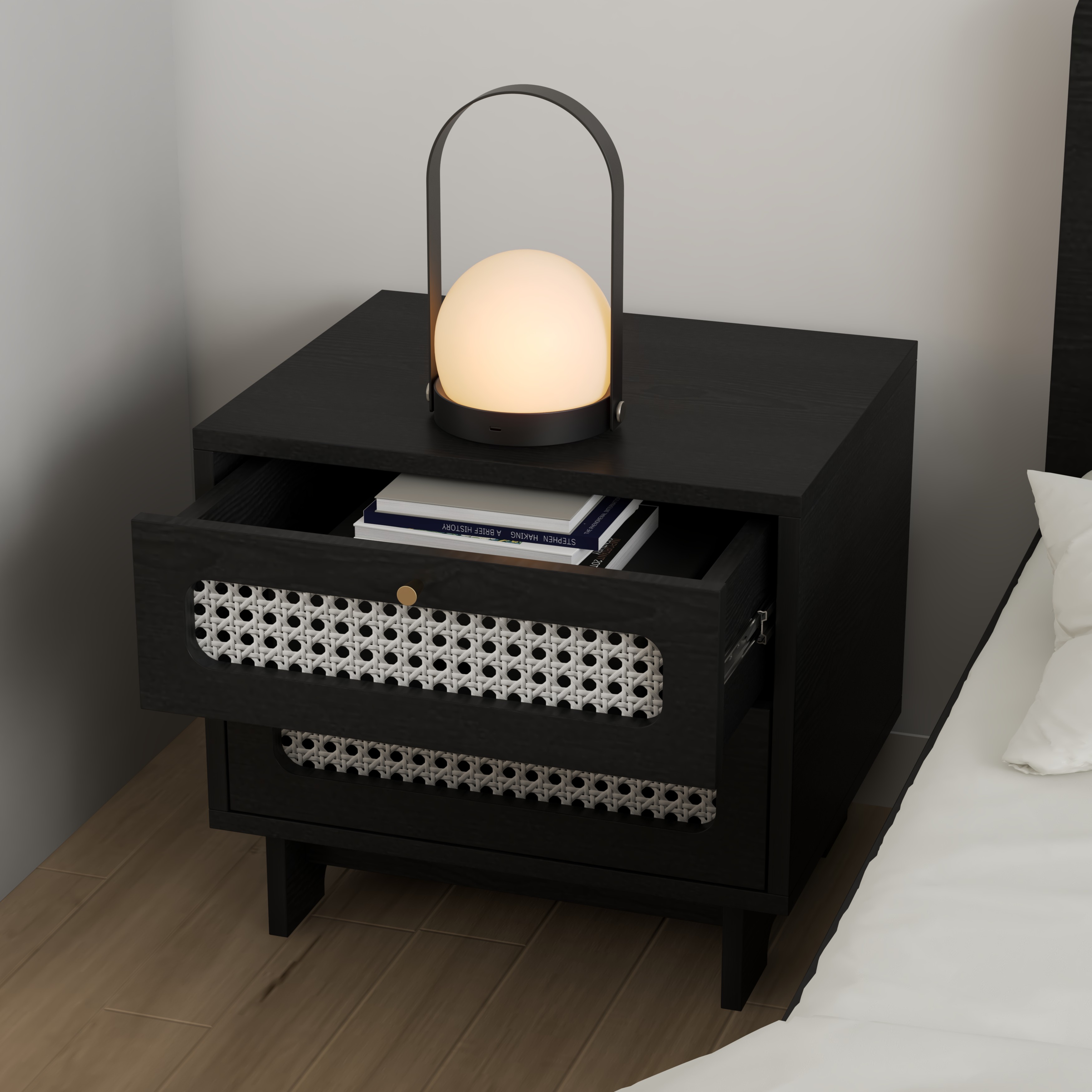 [Happy Home Furniture] MEYDAN, Táp đầu giường 2 ngăn , 48cm x 40cm x 44cm ( DxRxC), THK_076
