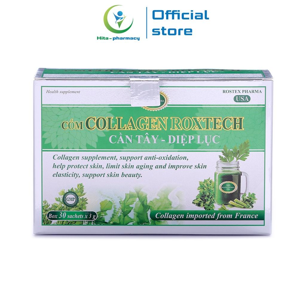 Cốm Collagen Cần Tây Diệp Lục đẹp da, giảm nám sạm da - 30 gói 