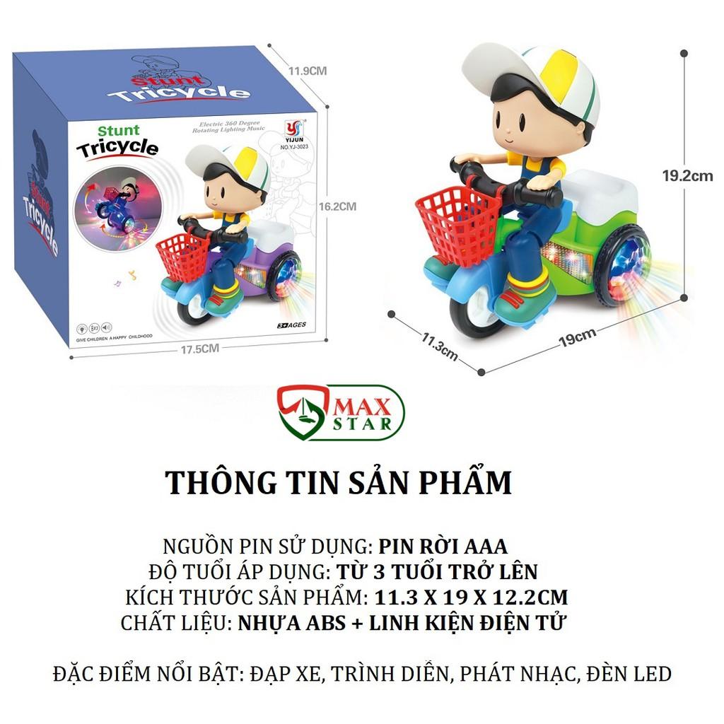 Đồ chơi bé đi xe đạp có nhạc có đèn xoay 360 độ cho bé Đồ chơi trẻ em cho bé