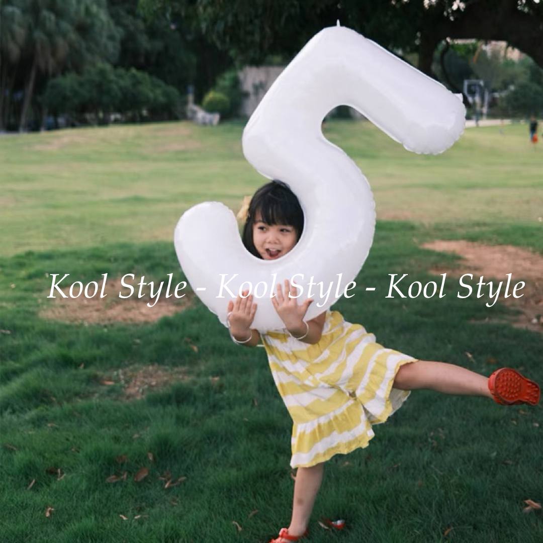 Bóng kiếng Hình Số Màu Trắng 0-9 - Kool Style