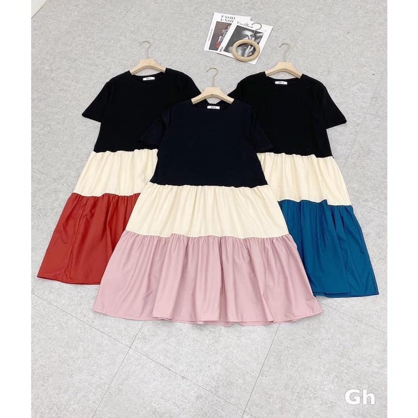 váy bầu thời trang xinh xắn - đầm bầu thời trang thiết kế chất lụa hàn freesize từ 45 đến 70kg