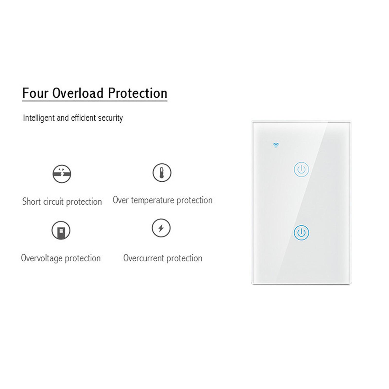 Zigbee Smart Light Switch Smart Life/Tuya APP Remote Control US Wall Touch Switch Compatible with Alexa Google Home for Voice Control