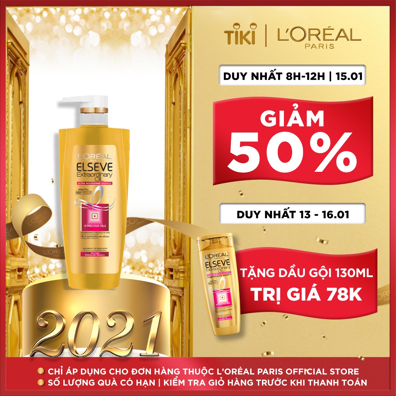 Dầu Gội L'Oreal Paris Chiết Xuất Tinh Dầu Hoa 650ml