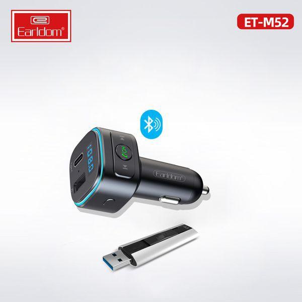 Tẩu sạc Bluetooth phát nhạc không dây trên ô tô M52, củ sạc nhanh kết nối gọi điện ko dây xe hơi - Hàng Chính Hãng