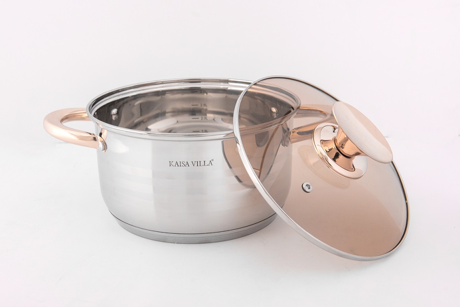 Bộ nồi KAISA VILLA - 6 món 12 chi tiết công nghệ Đức - mã KV-6691 - Thích hợp cho mọi loại bếp - Loại không có đồng hồ đo áp suất