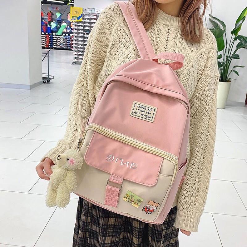 Balo ulzzang nữ đi học chống nước đựng laptop, sách vở Hàn Quốc