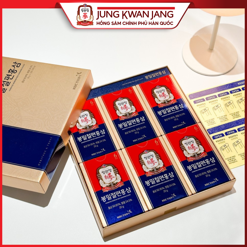 Hồng Sâm Tẩm Mật Ong KGC Jung Kwan Jang (Hộp 12 gói)