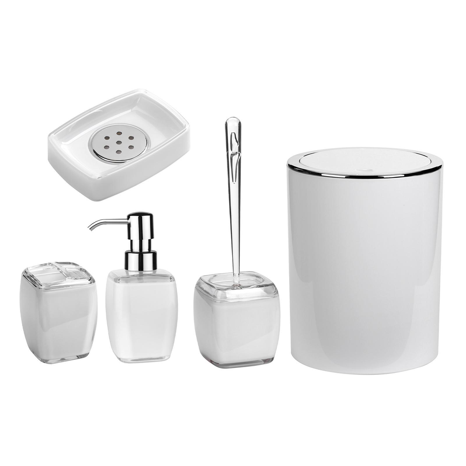 5x Bathroom Accessories Set Soap Dish Soap Dispenser Housewarming Gift