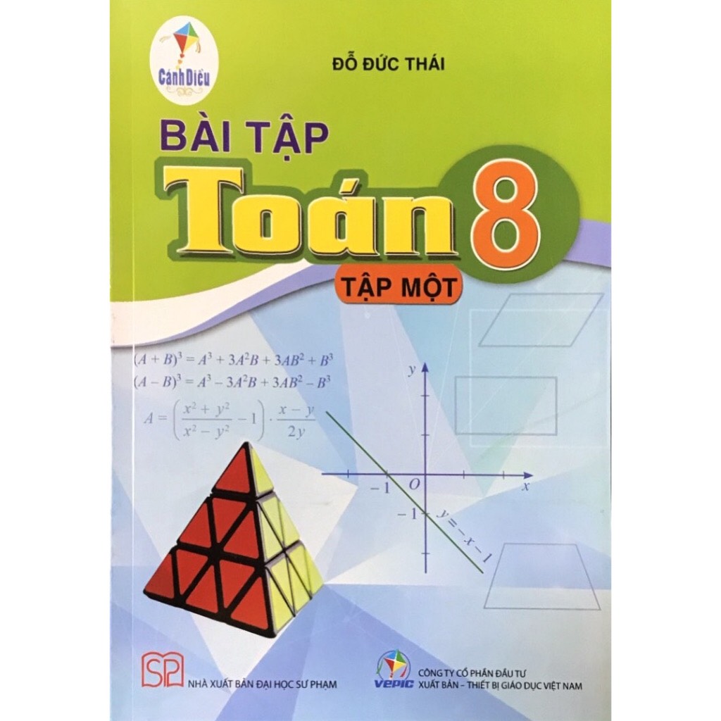 Sách - Bài tập Toán 8 tập 1 cánh diều và 2 tập giấy kiểm tra kẻ ngang vỏ xanh