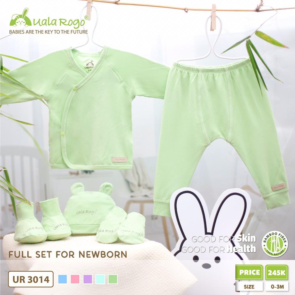 Set Sơ Sinh Cài Chéo Vải Bamboo Sợi Tre 3014