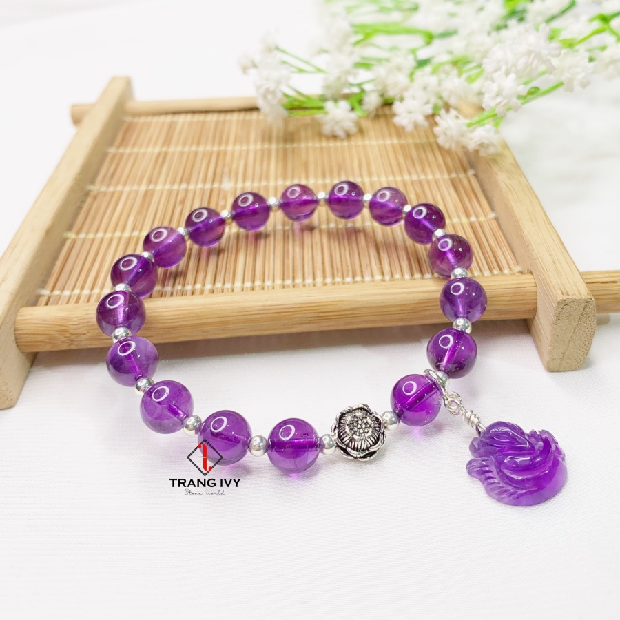 Vòng Tay Thạch Anh Tím Mix Hồ Ly
