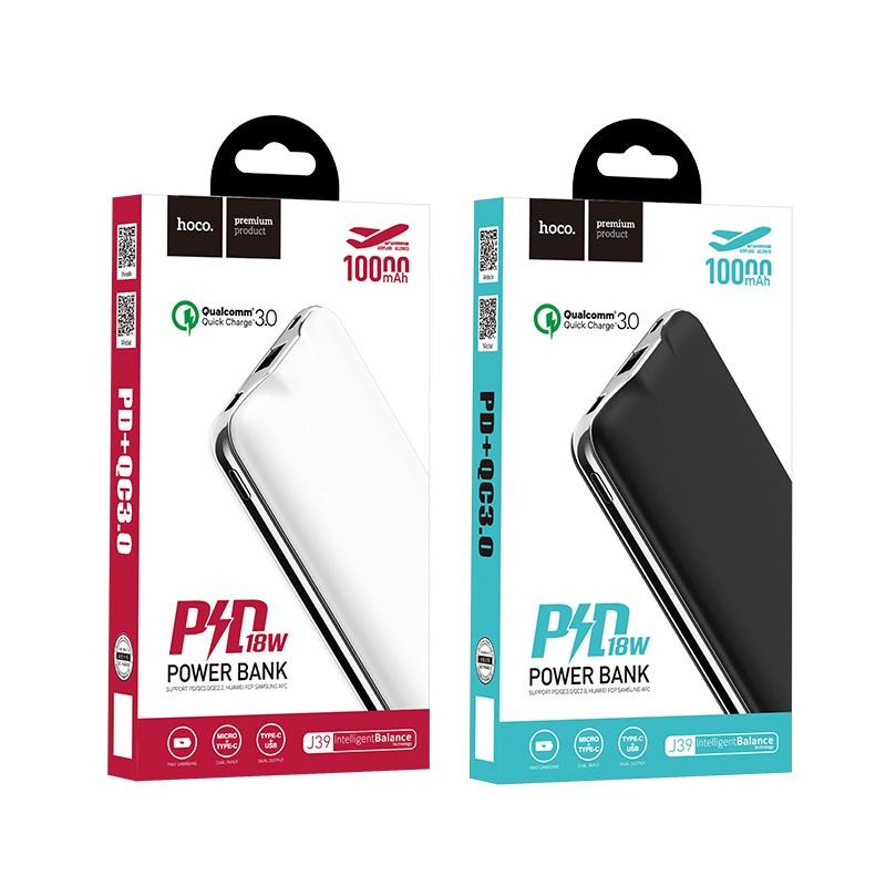 Pin sạc dự phòng PD + QC3.0 dung lượng 10.000 mAh HOCO J39 Dành cho điện thoại iPhone iP Samsung Oppo - Hàng chính hãng