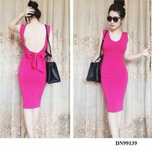 Đầm hở lưng nơ