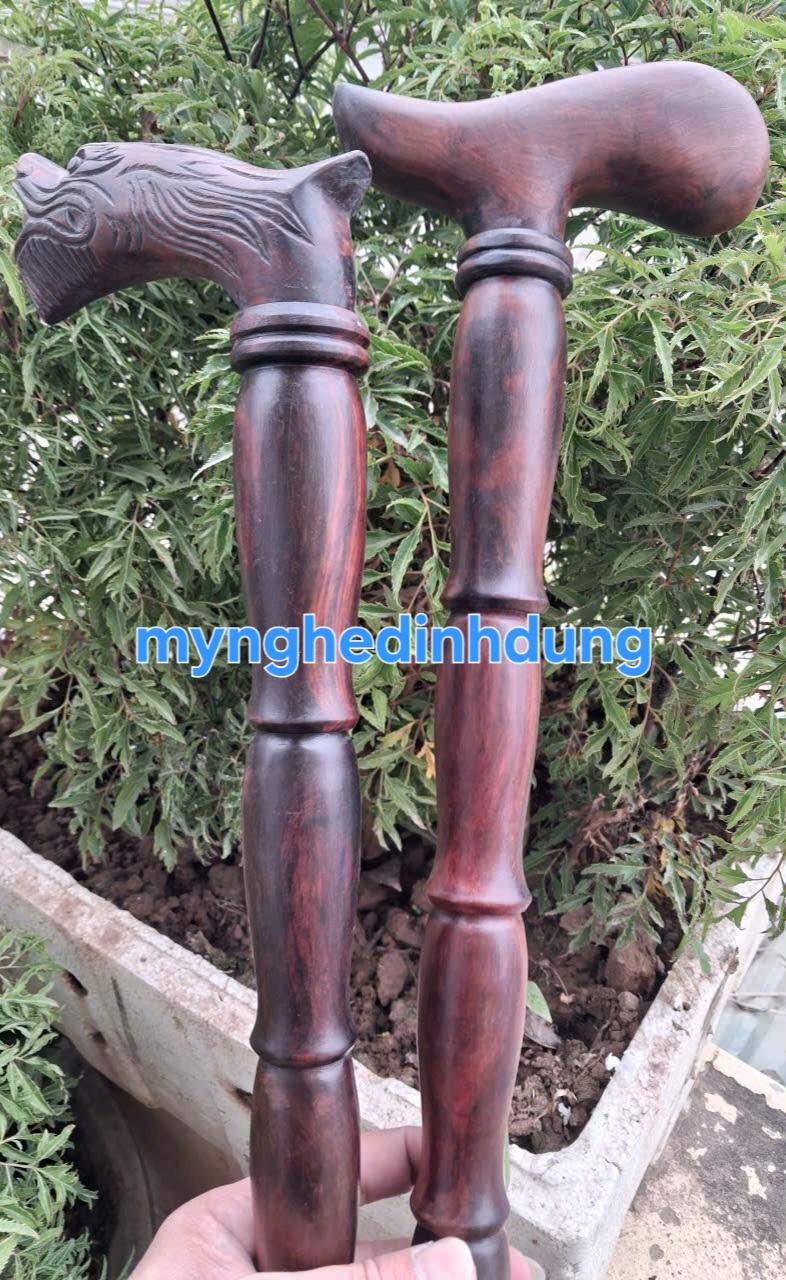 Gậy chống gỗ trắc đỏ đen