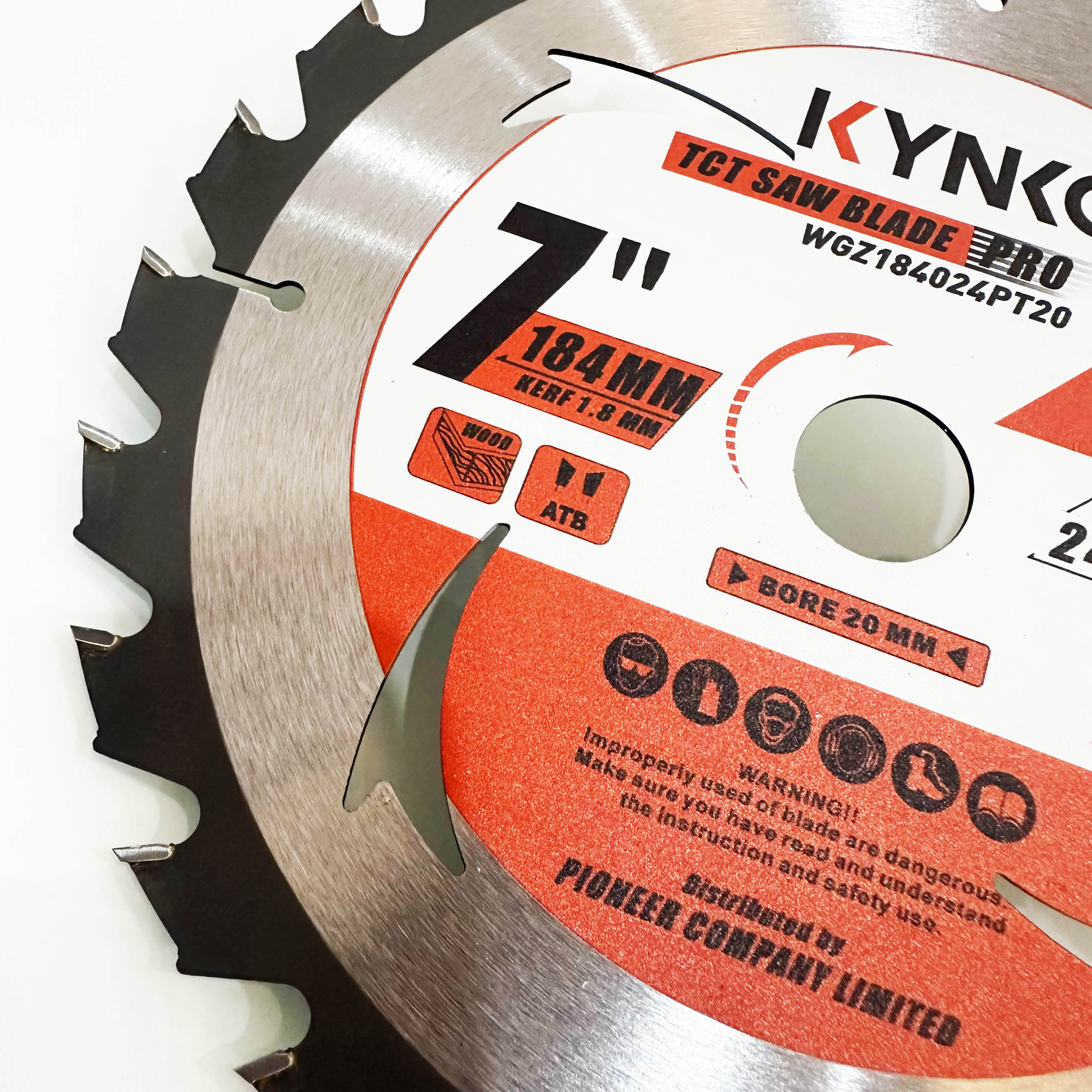 LƯỠI CƯA GỖ TCT 24 RĂNG đường kính phi Ø 184mm KYNKO WGZ184024PT20