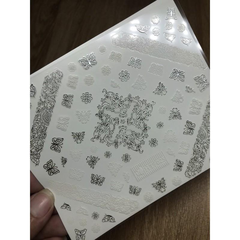 Mẫu dán Vẽ Ren , hoa văn , sticker dán móng tay , sticker trang trí móng tay