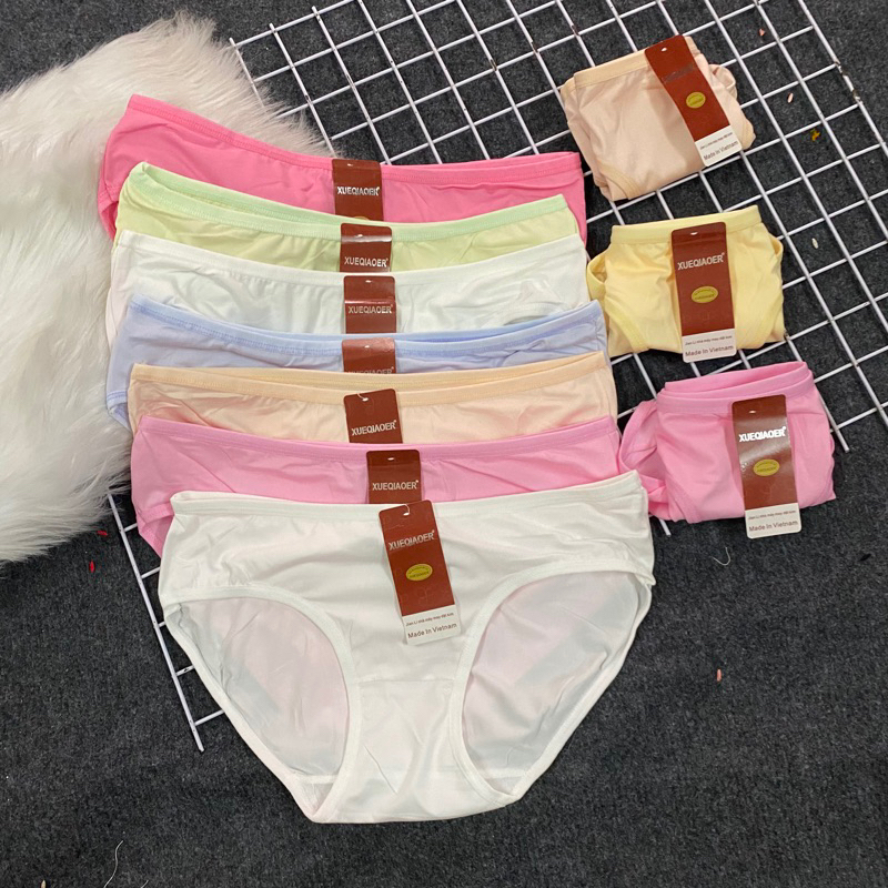 Combo 10 Quần lót nữ thun cotton kháng khuẩn Thái Lan 45-60kg mềm mại co dãn 4 chiều thấm hút mồ hôi