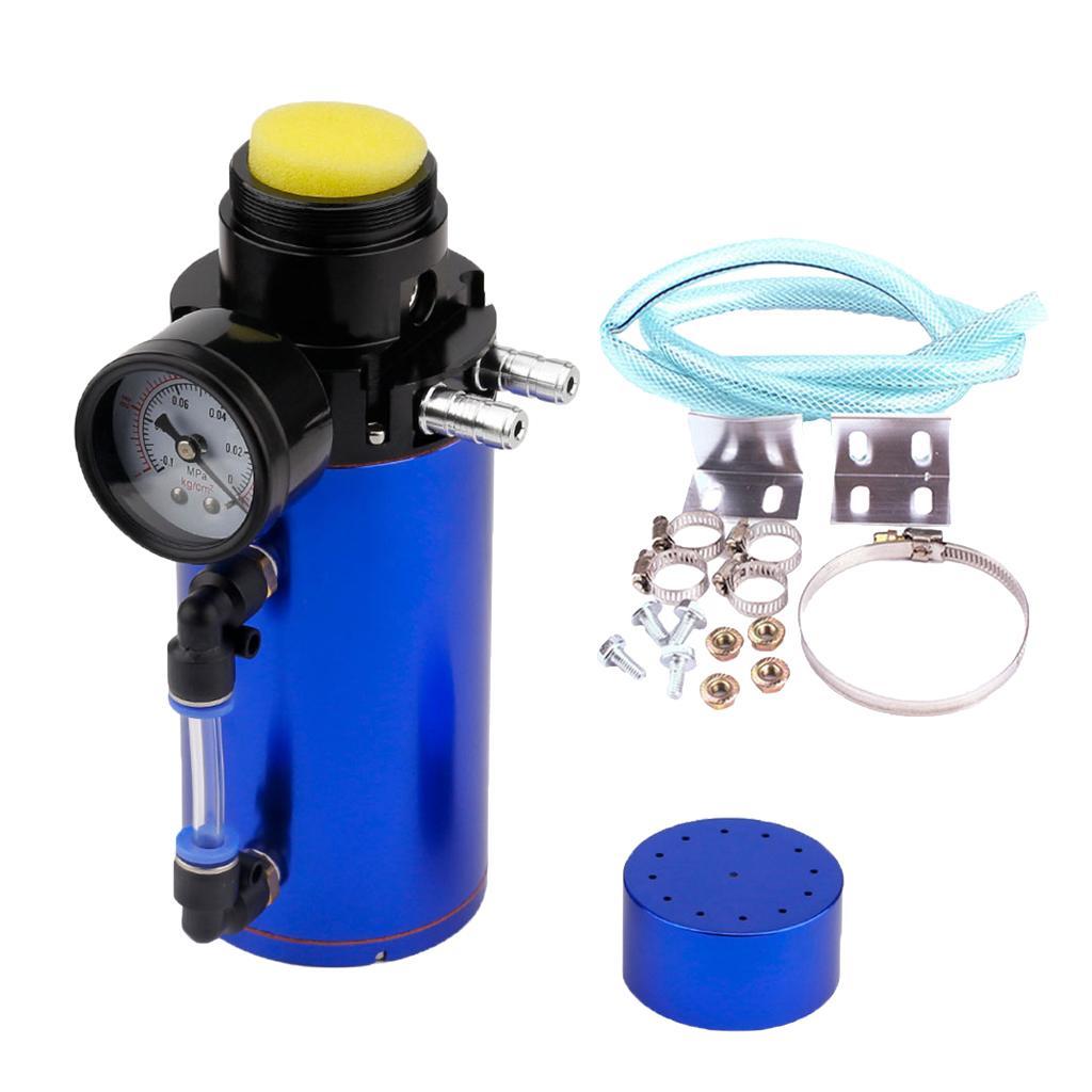 Universal Oil  Can Tank Overflow with Breather Vacuum Gauge