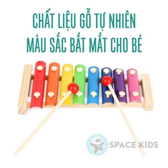 Đồ chơi đàn gỗ cho bé Đàn gỗ đồ chơi Xylophone 8 thanh nhiều màu sắc