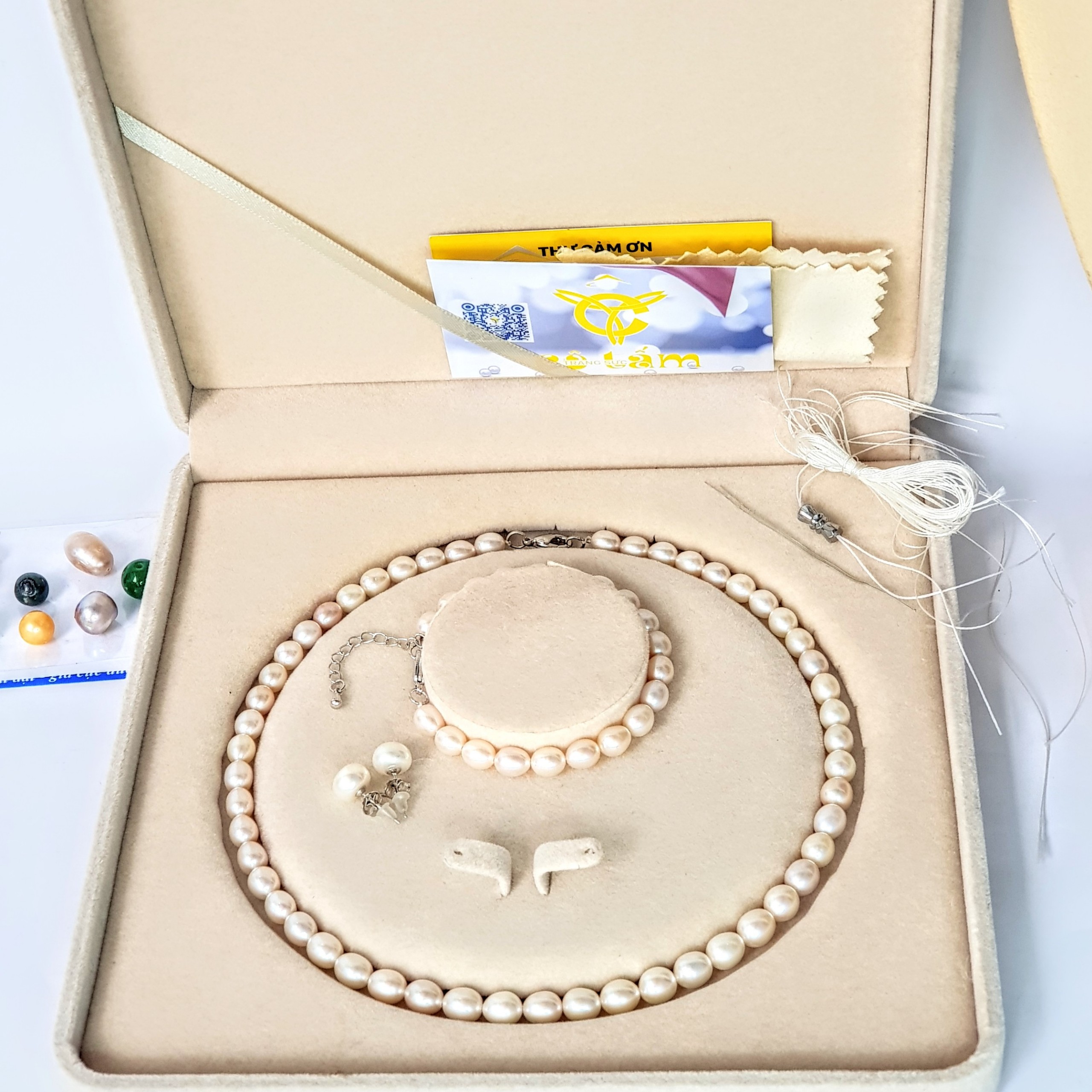 Vòng Cổ Ngọc Trai Nước Ngọt Thiên Nhiên Cao Cấp - Chuỗi Đơn Xoài - Trang Sức Cô Tấm - PEARL MANGO - Trắng Hồng - CTJ0203