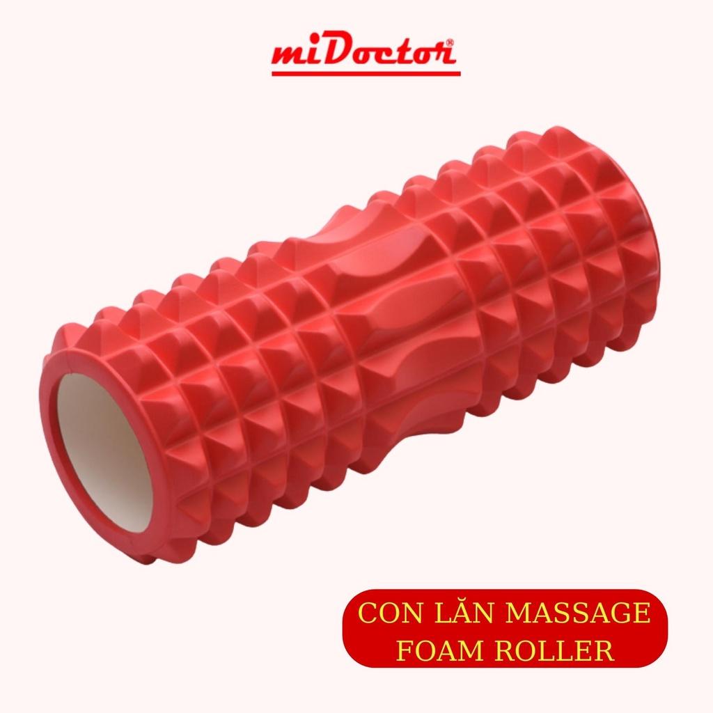 Con lăn Foam Roller massage có gai 33cm giãn cơ tập Gym, Yoga, thể hình miDoctor