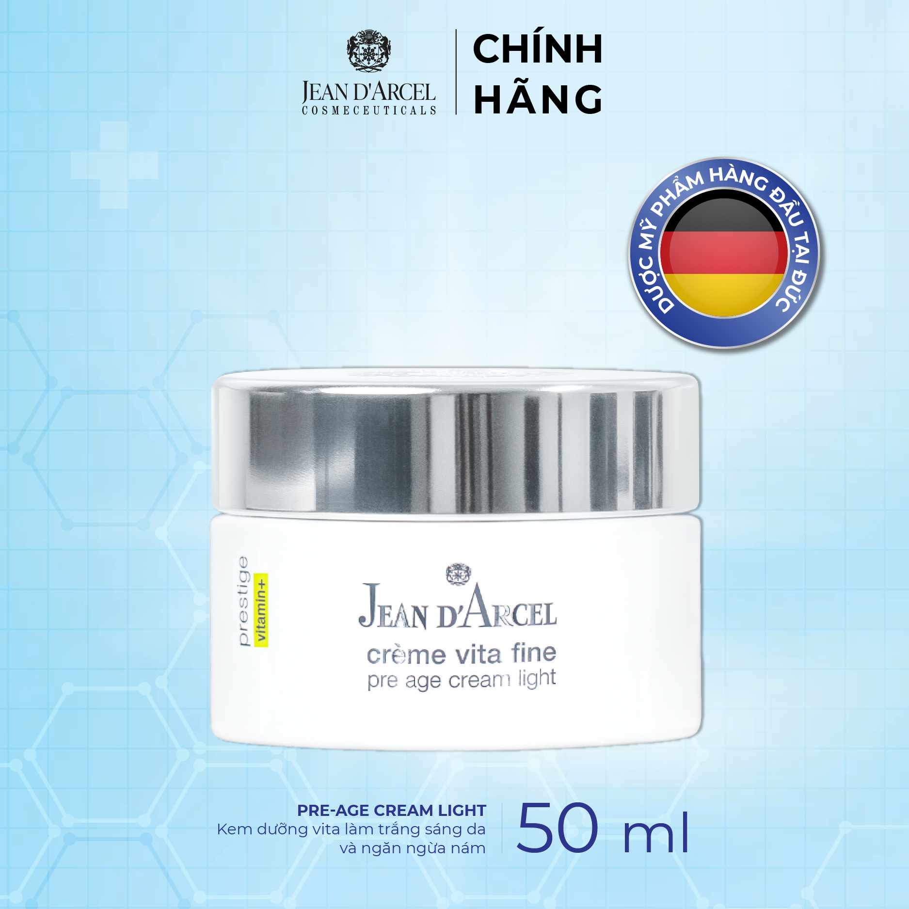 J76 Kem dưỡng vita làm trắng sáng da và ngăn ngừa nám - Pre-Age Cream Light 50ml - JDA