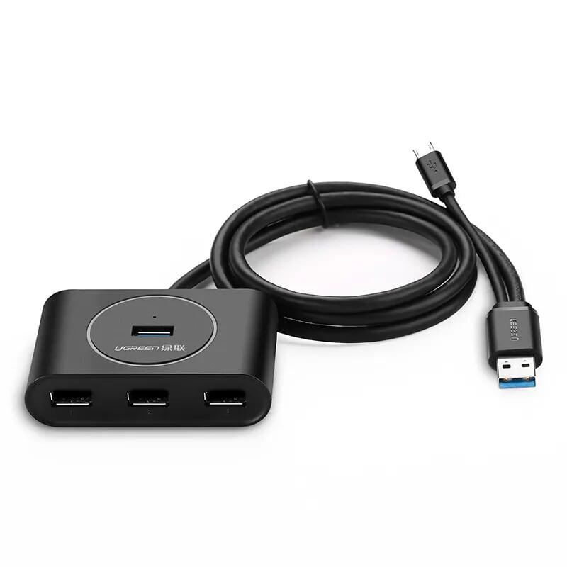 Ugreen UG20292CR113TK 80CM màu Đen Bộ chia HUB USB 3.0 sang 4 USB 3.0 hỗ trợ OTG - HÀNG CHÍNH HÃNG