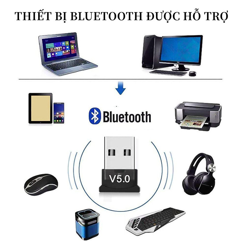 USB Bluetooth 5.0 Thu Phát Tín Hiệu 2 Trong 1,Tiện Dụng Cho Loa,Tai Nghe,Chuột,Bàn Phím, Máy Tính,Máy In
