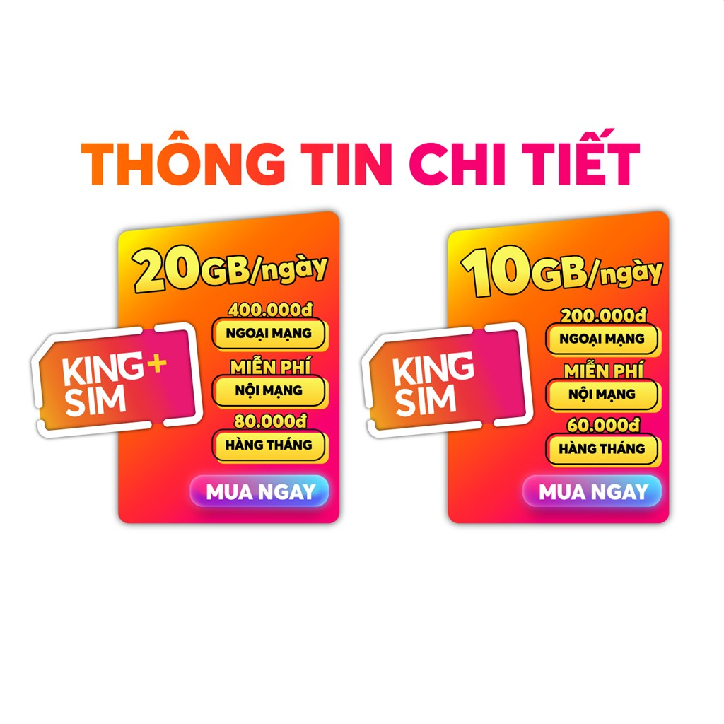 Sim 4G Vietnamobile KING PLUS 20GB/Ngày - 600GB/Tháng. Miễn Phí 200 Phút Gọi Ngoại Mạng + Free Nội Mạng. Tặng 400K Tài Khoản Chính. Dùng Trên Toàn Quốc - Hàng Chính Hãng