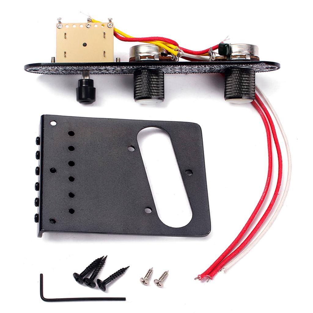 Sunnimix Kim Loại Đàn Guitar Điện Cầu Đĩa Với 3 Công Tắc Điều Khiển Đĩa Và Vít Gắn Kết Đen Cho TELECASTER Phần Guitar