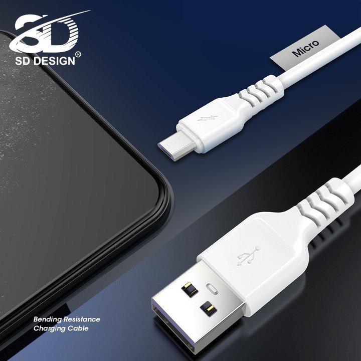 Cáp Sạc Micro 2.4A SD DESIGN L6 sạc ổn định dây dài 1m dùng cho samsung oppo xiaomi bảo hành 1 đổi 1