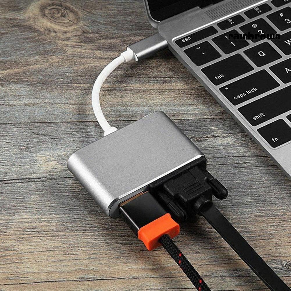 Cáp Chuyển Đổi Usb 3.1 Type C Sang Vga Hdmi 4k
