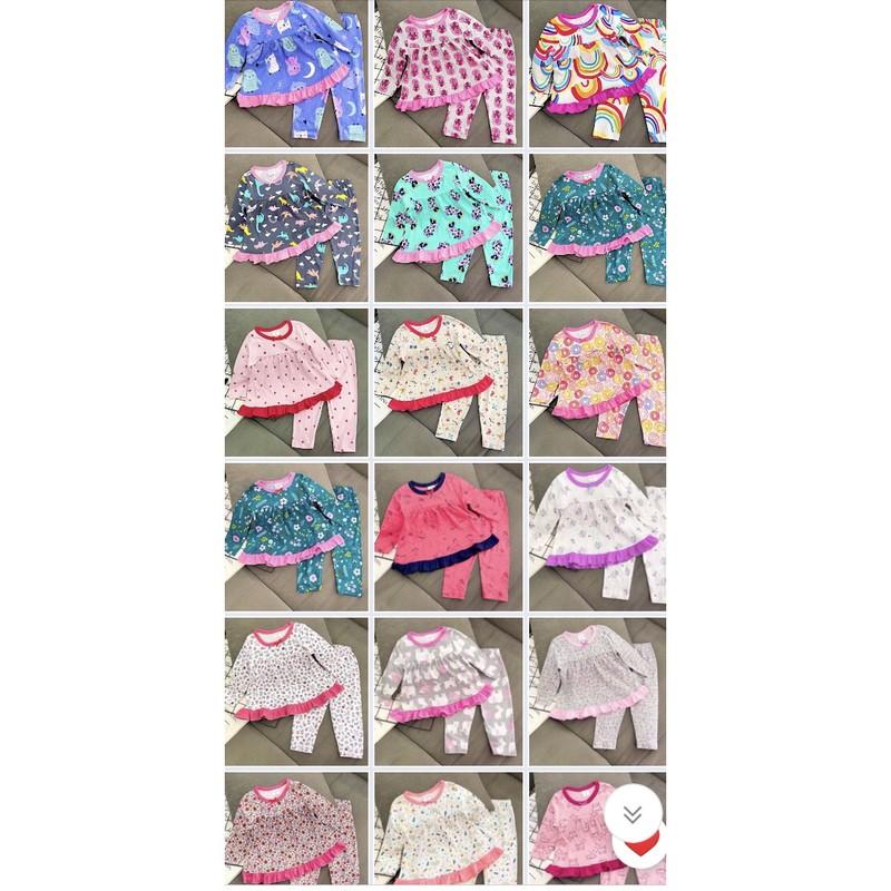 Bộ dài dáng xoè thun borip xuất xịn cho bé gái 8-22ký