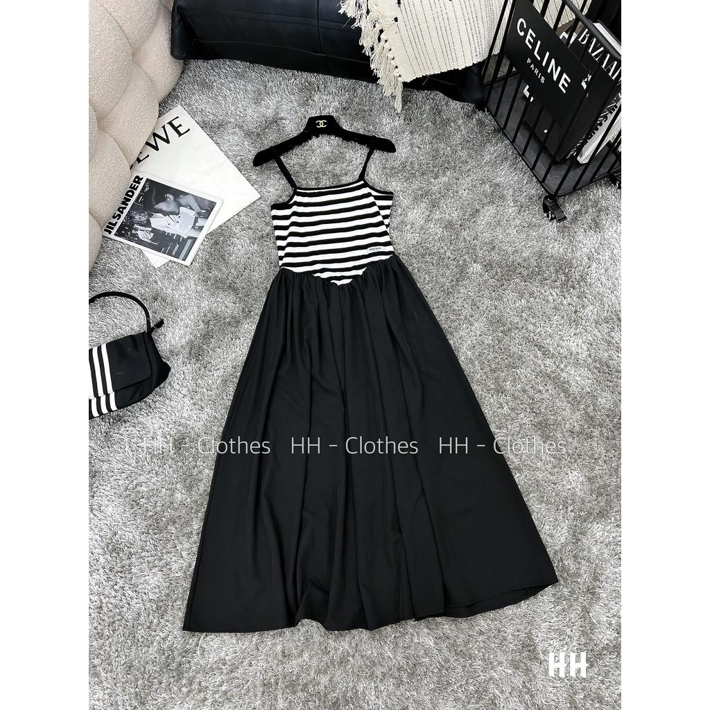 VÁY ĐI CHƠI, VÁY MAXI KẺ SỌC 2S DÁNG XÒE CỰC XINH IU