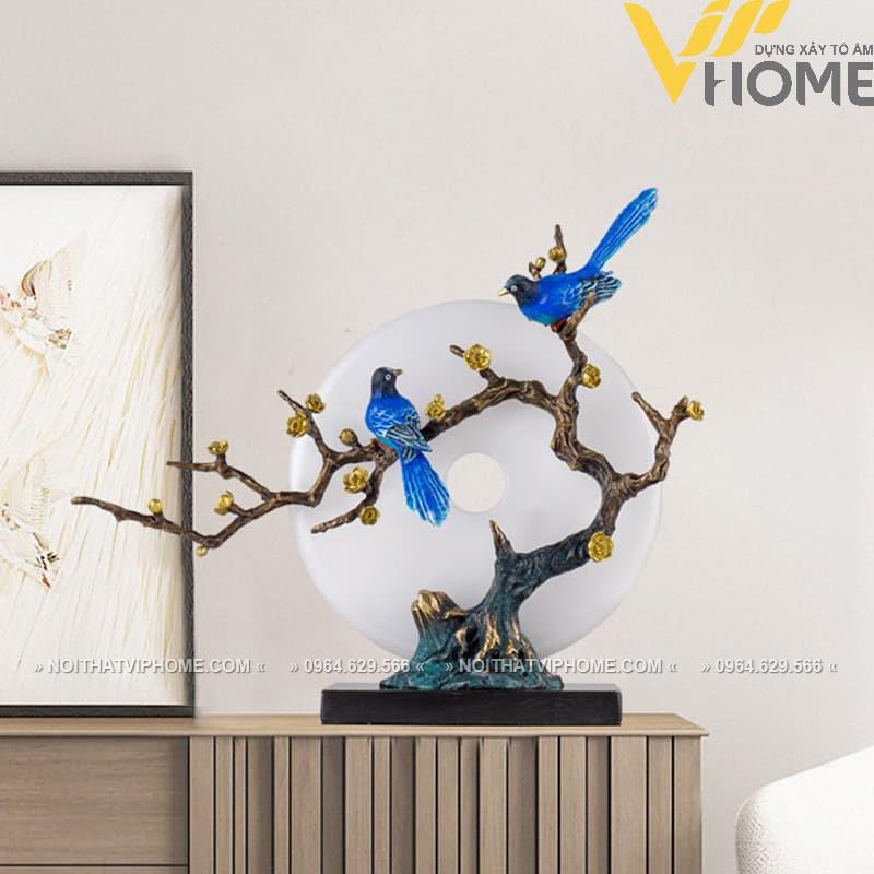 Đồ decor trang trí nội thất đôi chim uyên ương kiểu dáng nghệ thuật, sang trọng, hiện đại DDB 00392