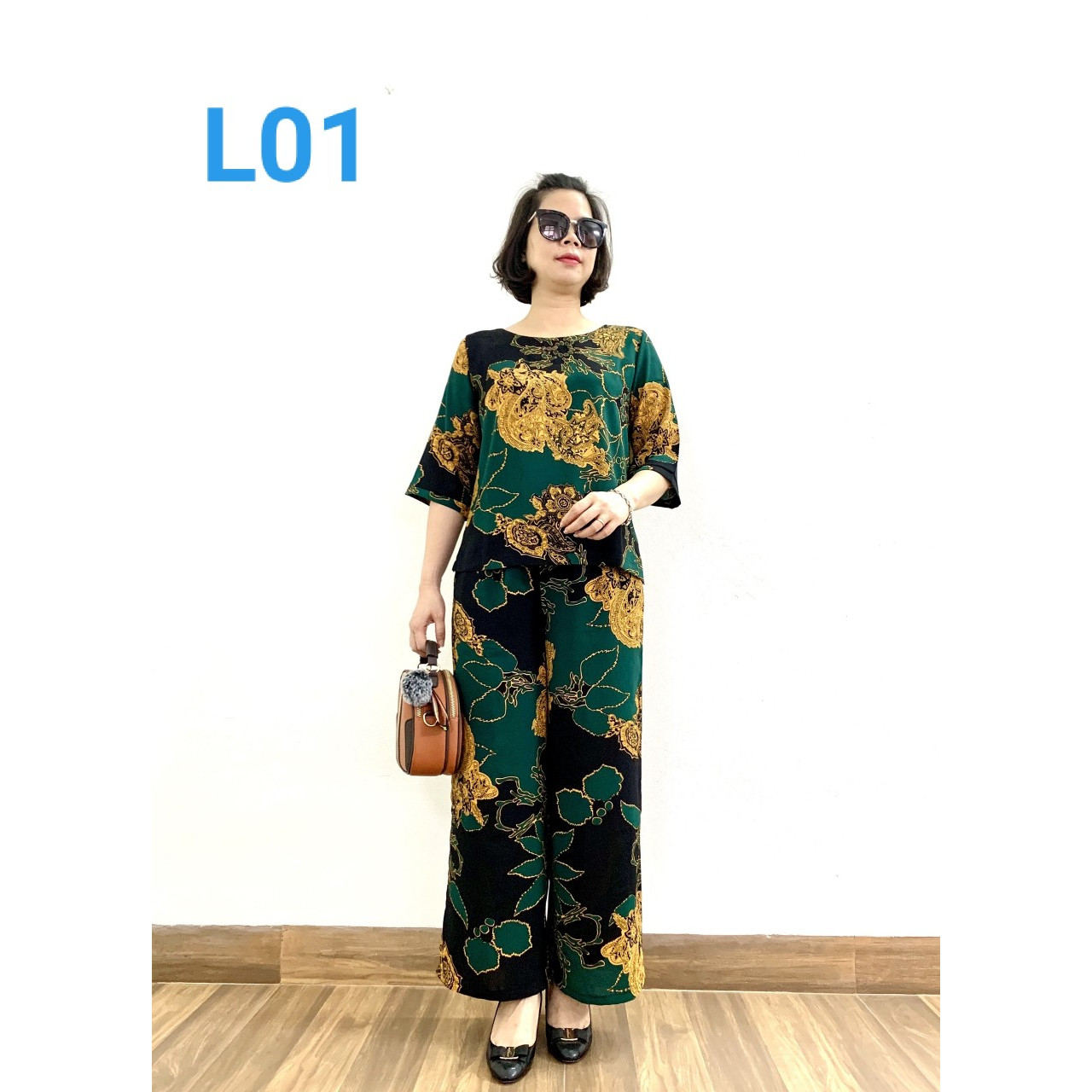 Đồ Bộ Nữ Trung Niên Cao Cấp Tay Lỡ- Lụa Hàn Châu - chất vải loại 1 - Không nhăn không xù khi giặt - Tuấn Tú Store 68