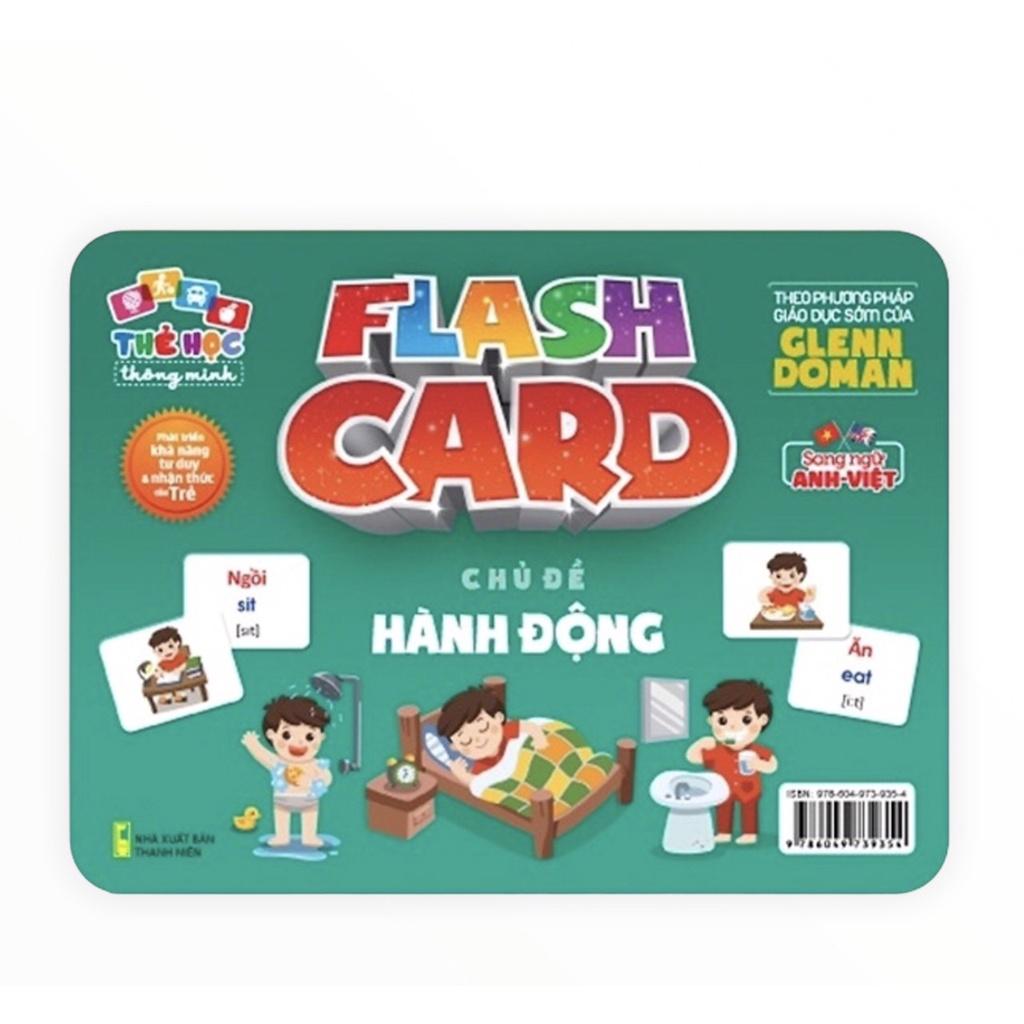 Thẻ Học Song Ngữ Anh Việt,Thẻ Học Flashcards Chủ Đề Hành Động Cho Bé Nhận Biết Các Hoạt Động