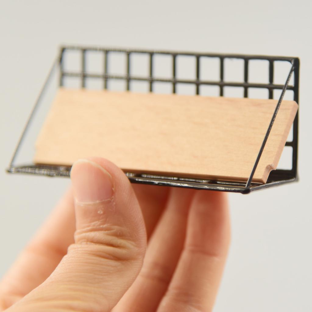 1:12 Mini Dollhouse Furniture Room Black Wall Shelf Rack Model DIY Kit
