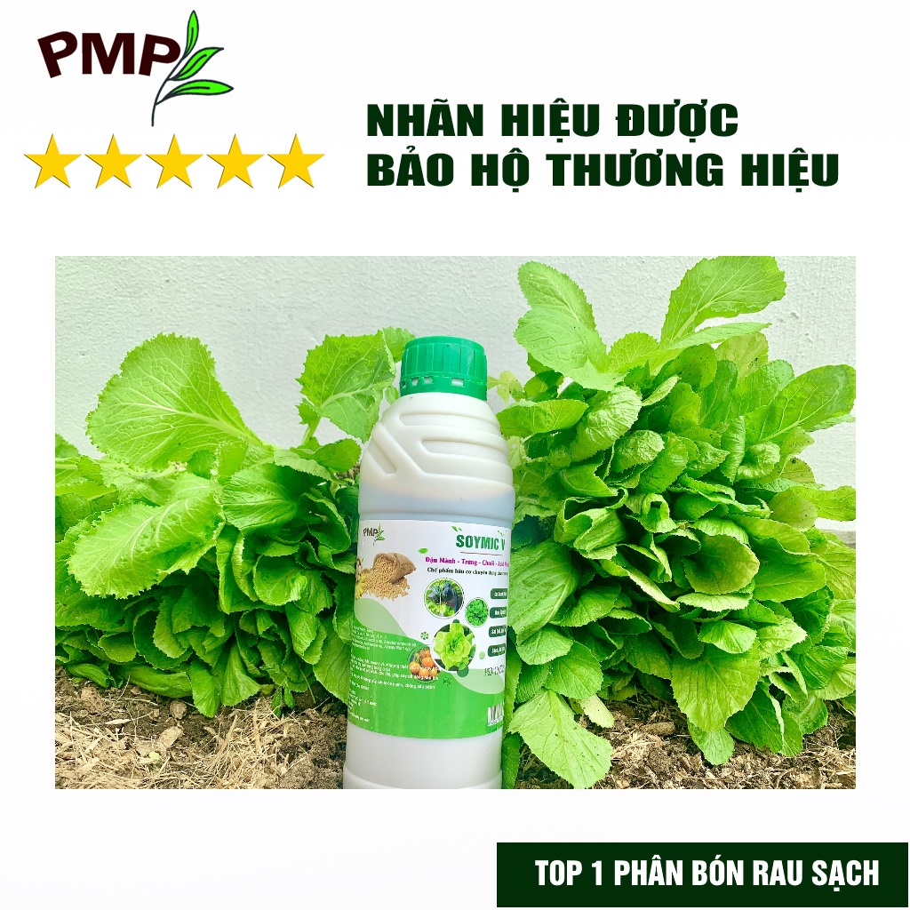 Combo 2 Chai Phân SOYMIC V PMP Siêu Phân Bón Ủ Vi Sinh Từ Đậu Nành, Trứng, Chuối, Humic, Vi Lượng Cho Rau Sạch