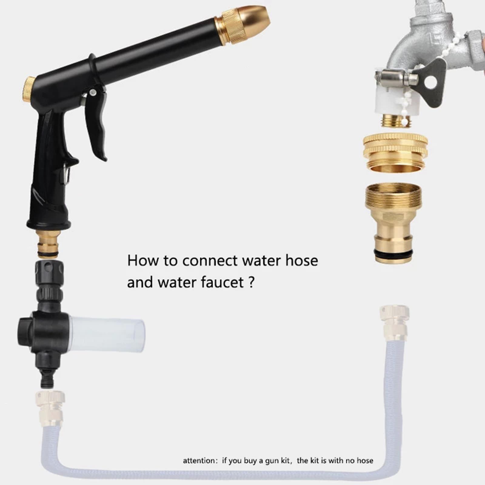 High Pressure Brass Nozzle Car Garden Lawn Wash Water Hose