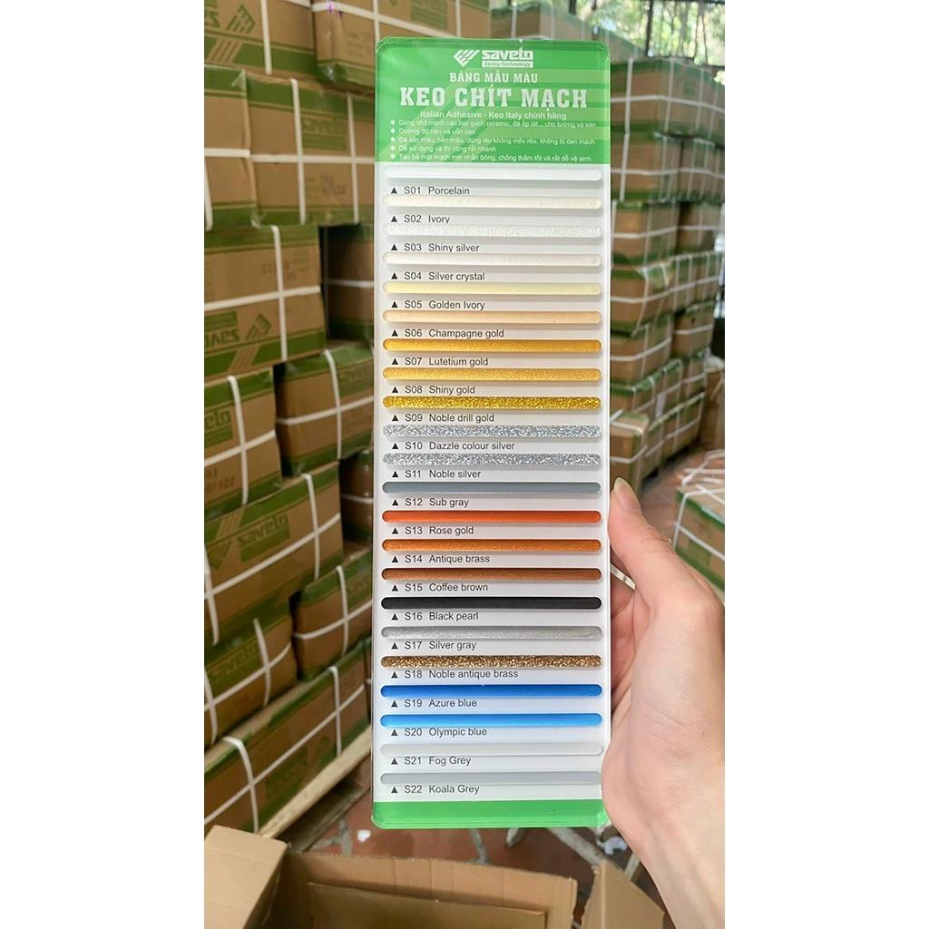 Bảng Màu Keo Chít Mạch Saveto - Keo chà ron Saveto epoxy 2 thành phần