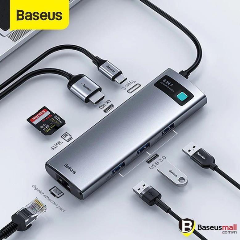 Baseus -BaseusMall VN Hub chuyển đa năng Baseus Metal Gleam Series Multifunctional Docking Station (Hàng chính hãng)